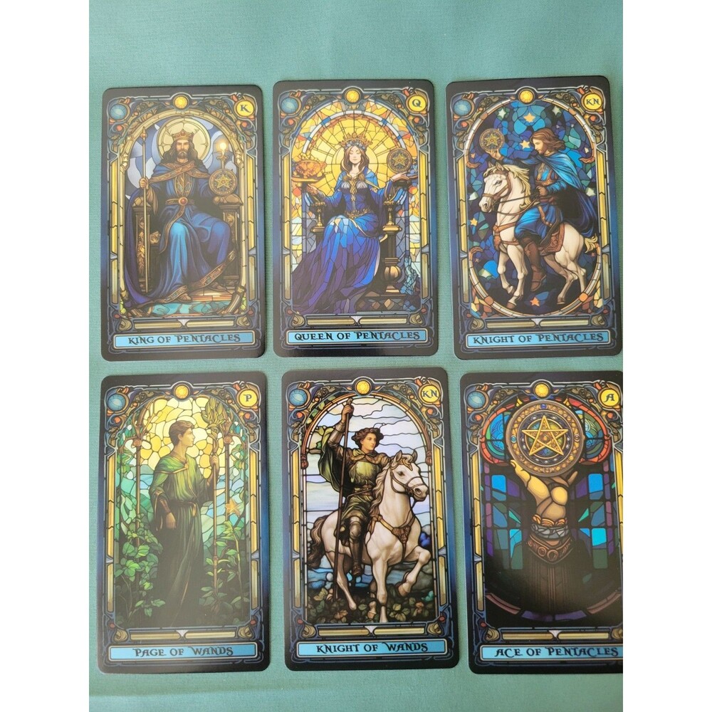 Stained Glass Unique Tarot Deck Complete 78 Cards US Games Systems - Picture 3 of 7